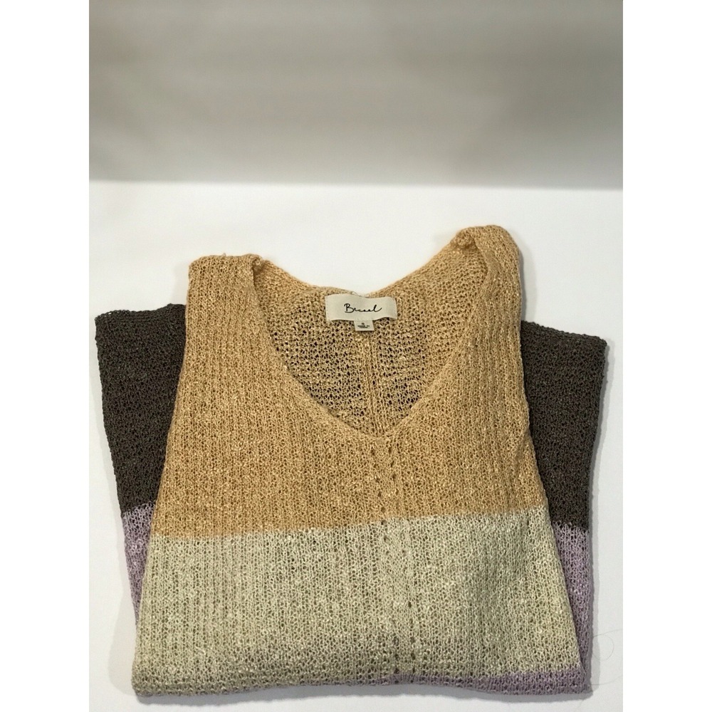 womens sweater‎ multi color v-neck light weight size small